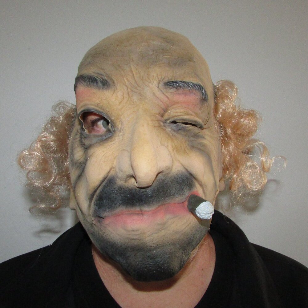 Old Man with Cigar Latex Mask